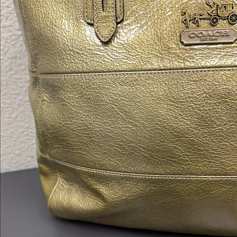 Coach Metallic Gold/Silver Tote Bag- EUC